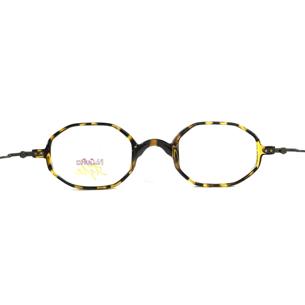 Nigura Style Eyeglasses Frames N 0375 A Tortoise Black Gray Hexagon 41-22-140